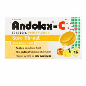 ANDOLEX C LOZ 16 HONEY & LEMON