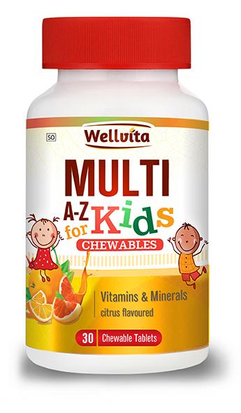 WELLVITA A-Z KIDS MULTIVITAMIN TABLETS 30