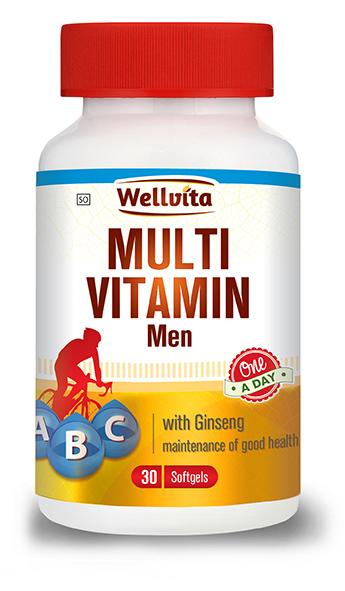 WELLVITA MULTIVITAMIN FOR MEN SOFT GEL CAPSULES 30
